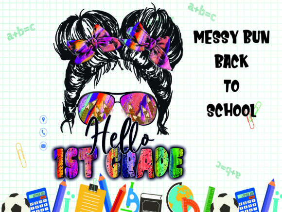 1st-grade Messy Bun Sublimation: Graphics & Crafts