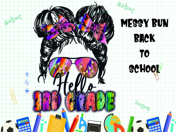 3rd-grade Messy Bun Sublimation Graphics