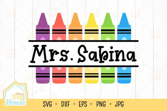 Crayon Split Monogram Frame Name SVG: Graphics for Crafts