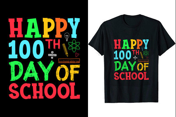 Happy 100th Day of School T-shirt Design