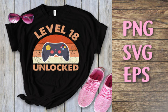 Level 18 Unlocked Vintage Birthday Svg Graphics