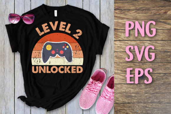 Level 2 Unlocked Vintage Birthday Svg