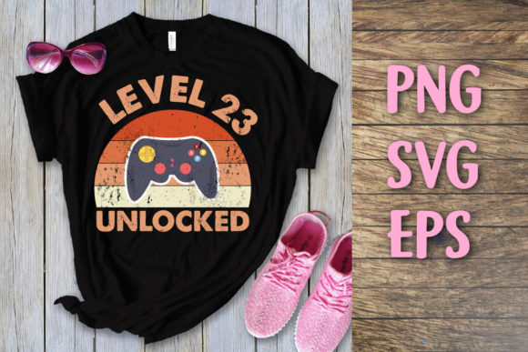 Level 23 Unlocked Vintage Birthday Svg Graphics