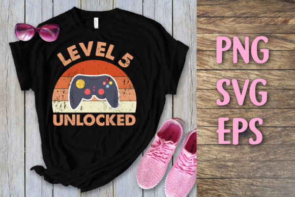 Level 5 Unlocked Vintage Birthday Svg Graphics